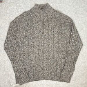 Oscar De La Renta 1/4 Tan Sweater: Size Extra Large